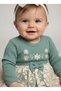 Cotton Pcs Flower Embroidered Tulle Detail Baby Girl Dresses - 4
