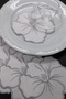 Ecru&Grey Floral Print Coaster Presentation Napkins 6 Pieces - 4