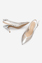 Women's Stiletto Pointed Toe Transparent Mesh Open Back Strap Classic Heeled Shoes Vimola Silver - 7