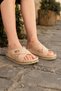 Women's Cross-Strapped Stylish Slipper Gold Detailed Orthopedic Daily Wear Summer Shoes Slipper - 4