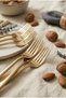 Set of 6 Luxury Gold Stainless Steel Dessert Forks (16 cm) - 3