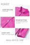 Ladies 2 Piece Suit Comfortable Cotton Linen, for Daily Commute - Shirt and Wide Leg Pants Set with - 4