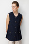 Women's Crew Neck Pleated Long Fine Knit Y Vest K.Navy Blue - 2