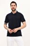 Polo Neck T-Shirt 100% Cotton Navy Blue Men - 6
