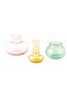 Doftrips 3-Piece Vase Set, Yellow, Pink, Green