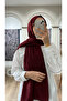 شال أيروبين أحمر كلاريت سادة قطن - 2