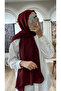 شال أيروبين أحمر كلاريت سادة قطن - 5