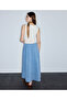 Denim ve triko mix elbise - 6