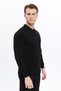 Men's Long Sleeve Polo Neck Cotton T-Shirt Long Sleeve t Shirt Black - 4