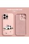 iPhone 14 Pro Max Compatible Soft Silicone Phone Case with Velvet Camera Protections Panda Pattern - 3