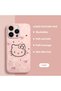 iPhone 14 Pro Compatible Soft Silicone Phone Case with Velvet Camera Protections Hello Kitty Pattern - 2