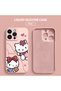 iPhone 14 Pro Max Compatible Soft Silicone Phone Case with Velvet Camera Protections Kitty Pattern - 3