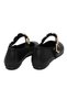 Black Skin Buckle Strap Daily Ballerina Shoes - 3