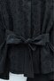 Nilsa Set with Single Button and Belt Flared Skirts - Black - 4