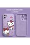 iPhone 12 Compatible Soft Silicone Phone Case with Velvet Camera Protections Kitty Pattern - 3