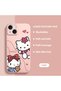 iPhone 15 Compatible Soft Silicone Phone Case with Velvet Camera Protections Kitty Pattern - 2