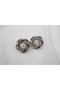 Kp352 Gold Color Textured Round Earrings (Diameter 22 mm)