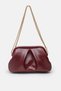 Women's Burgundy Chain Strap Pack Soft-Textured Daily Stylish Hand, Arm and Shoulder Bag Piece Set - 6