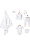 7-Piece Newborn Baby Hospital Discharge Set – Cotton Pieces of Blanket Piece Bodysuit Set - 3