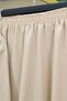 Linen Lace-Up Skirt Blouse Top and Bottom Set - Beige - 3