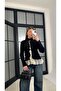 Black Lace Detailed Knitwear Cardigan Gaus-01270