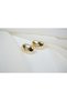 Kp341 Heart-Detail Gold Plate Earrings (Length 20 mm) - 2