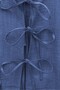 Linen Lace-Up Skirt Blouse Top and Bottom Set - Blue - 2
