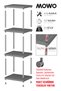 4-Tier Gray 40X33 Portable Organizer Plastic Kitchen Bathroom Cabinet Shelf – Pantry Laundry Room Shelf - 6