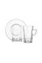 طقم فناجين شاي زجاجية مع صحون – 6 قطع بتصميم أنيق | ارتفاع 9 سم ☕ - 2