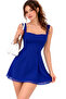 Sax Blue Lycra Lining Mini Tulle Tulle İse