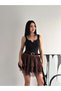 Women's Mini Length Tü Tulle a Lace Waisted Skirt with Belt Volants - 6