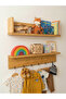 2 Pieces Natural Wood Hanging Rack, Bookshelf Rack Educational Montessori Rack - 3