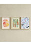 Montessori Educational Chart Wooden Framed Chart Baby Kids Room Wall Decoration Uv Printing - Triple Chart Set Natural Wood Frame