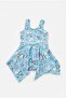 Floral Patterned Girl's Swimsuit with Skirt - 2