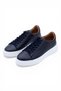 Men's Navy Blue Genuine Leather Sports Casual Daily Shoes – Comfortable and Stylish Design - 3