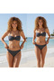Women's Beachwear Lace Navy Blue Patterned Bikini Top Bb2390