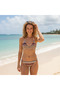 Women's Beachwear Lace Coffee Patterned Bikini Top Bb2389