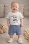 Bebessi̇ Baby Boy Panda B Printed Chambre Summer Jumpsuit 100% P Cotton Baby Jumpsuit with Shorts