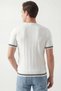 Çizgi Patterned Crew Neck Regular Fit Knitted Fine Knit Men's T-Shirt - 3