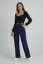 Belt Buttoned High Waist Palazzo Fabric Trousers – Bo Wide-Leg Ik (Not Included in the Image)