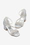 Girl's Silver Stone Detailed Ankle Band Heeled Shoes - 3