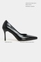 Zivy Black Rustic Patterned Flat Toe 7-8 cm Heel Length Heeled Women's Shoes - 2