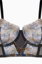 Glittery Tulle Embroidered Li Bustier Bra - Cup-Free - Fashion - 2586 - Black - 4