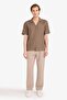 Polo Collar Linen Blend Short Sleeve Shirt G1498Ax26Sp - 2
