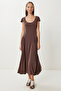Summer Modal Midi Dress Lub0125 Brown - 2