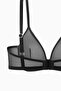 Tulle Detailed Bra - No Padding, Capless - Fashion - 2565 - Black - 3