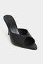 Rodi Black Matte Pointed Toe Women's Stiletto Heel U Slippers - 6
