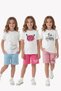 3-Piece Summer Print Detailed Capri 6-Piece Girls' Top and Bottom Set