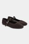 Mono Bitter Brown Genuine Leather Buckle Detail Flat Sole Women's Ballet Flats - 4
