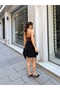 Women's High Waist Button Detailed Pleated Knitwear Skirt Coffee - 3